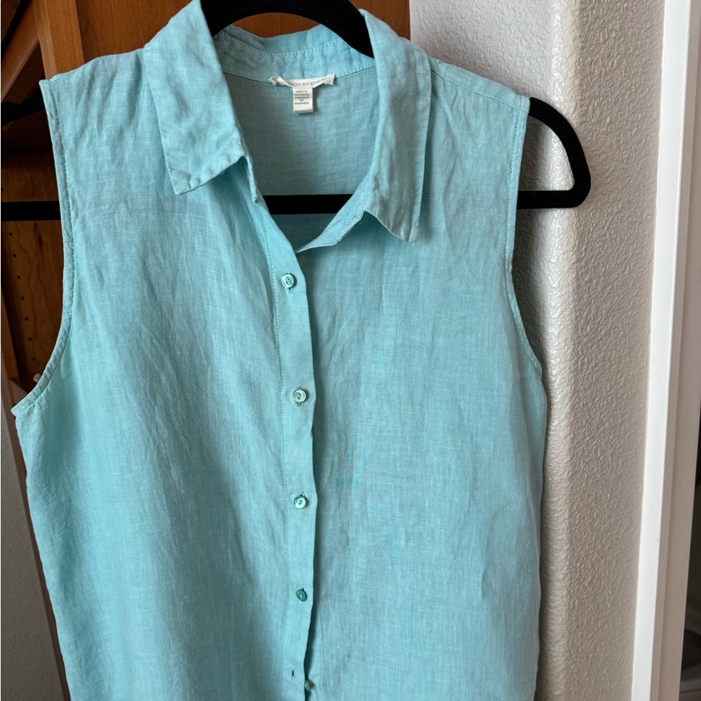 Eileen Fisher linen sleeveless top